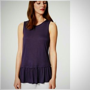 Loft Sz XS Purple Peplum Tank Top